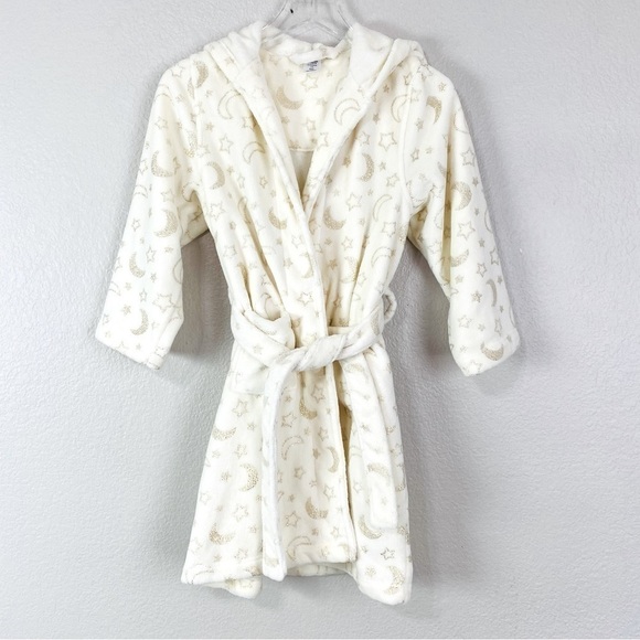 Tucker + Tate Fleece Hooded Star Moon Shimmer Robe Size 7/8 - Picture 2 of 9